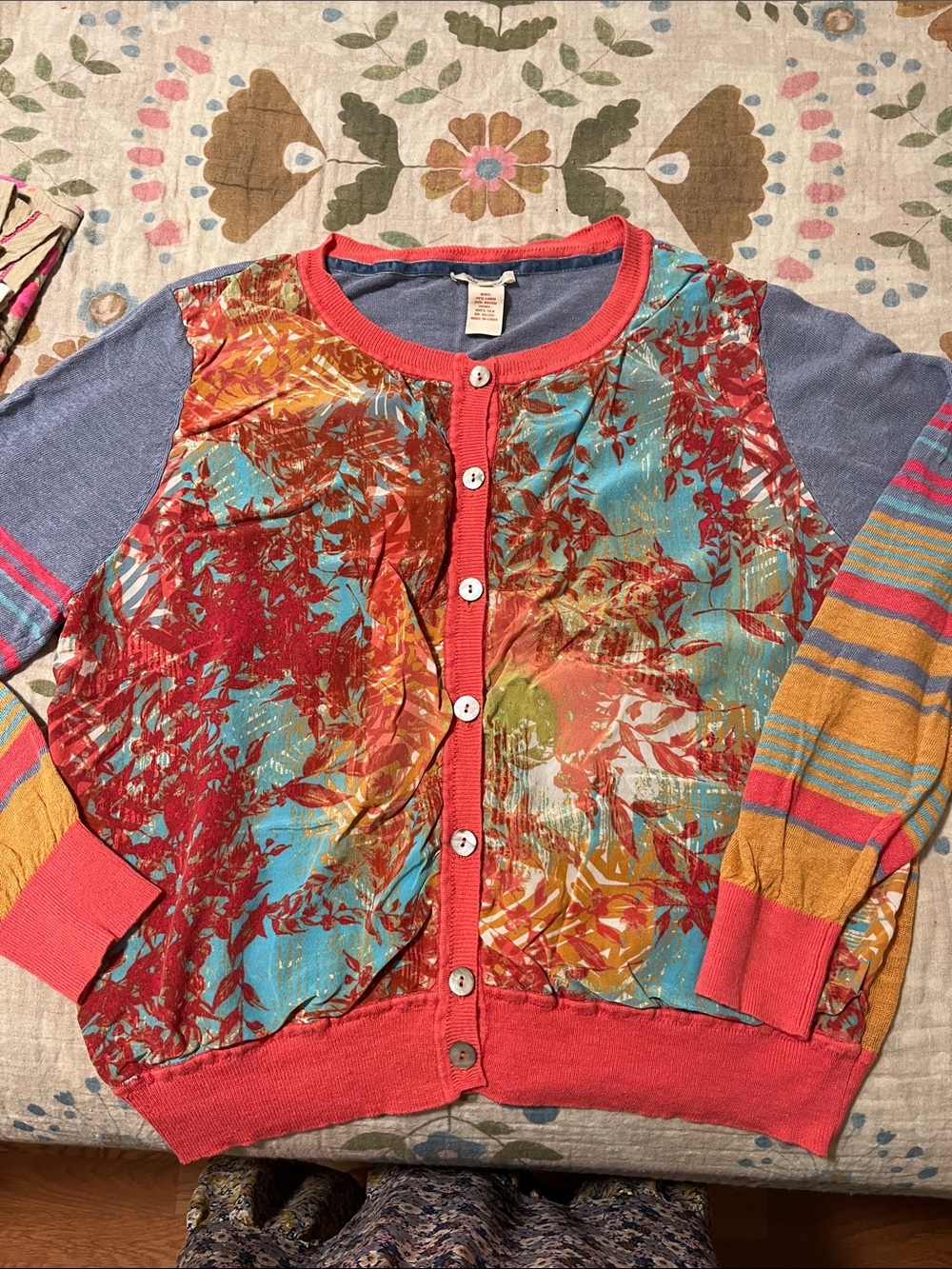 Brand New without Tags From SundanceMulticolor Floral and Stripe Button-Up